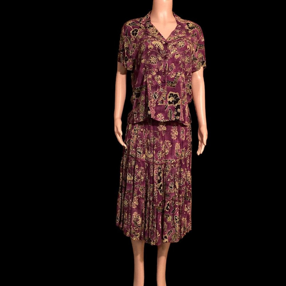 NWOT Vintage Sag Harbor Top Blouse Skirt Set Dress Size 14/16